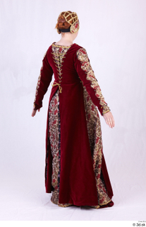 Photos Woman in Historical Dress 73 16th century a poses red decorated dress whole body 0006.jpg